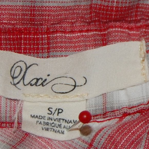 XAI 100% Cotton Women's Western Style Red Plaid Shirt Size SP - Picture 10 of 10